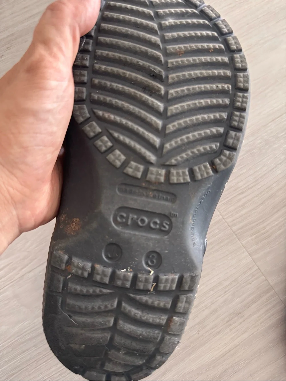 Kids Black Speckled Slip-On Crocs size JR.3